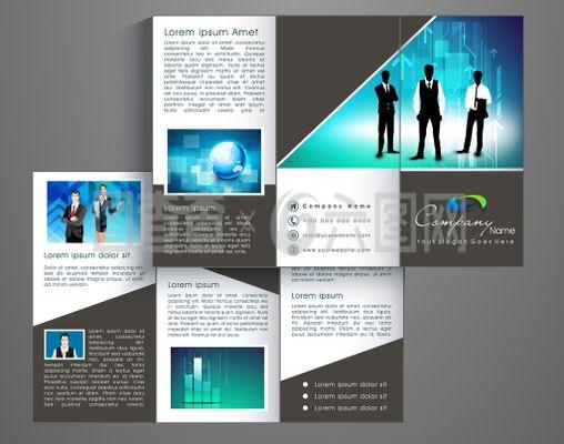 黑色企業(yè)三折頁(yè)